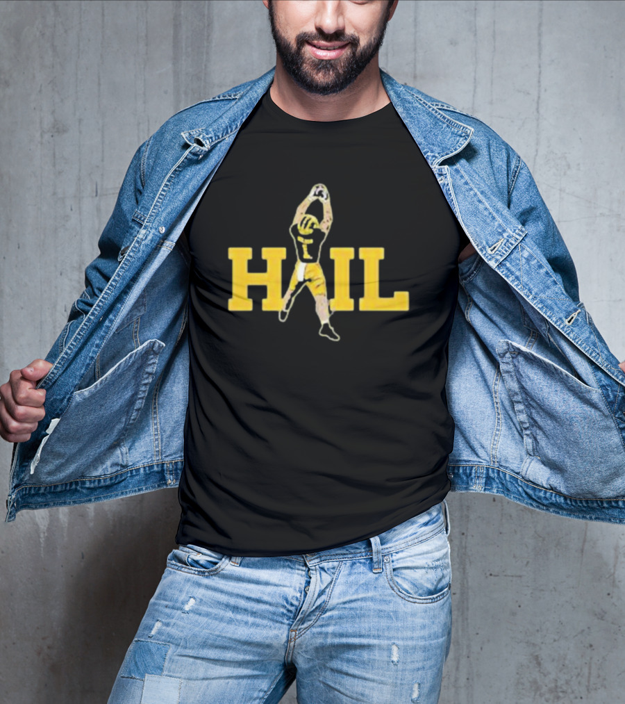 Hail Football Catch Player Number One Michigan Colors T-Shirt