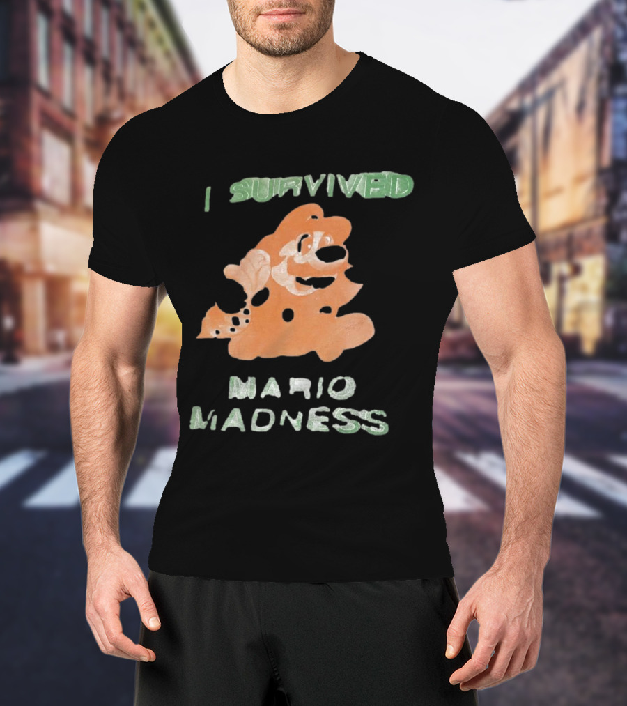 I Survived Mario Madness Retro Gamer Fun T-Shirt