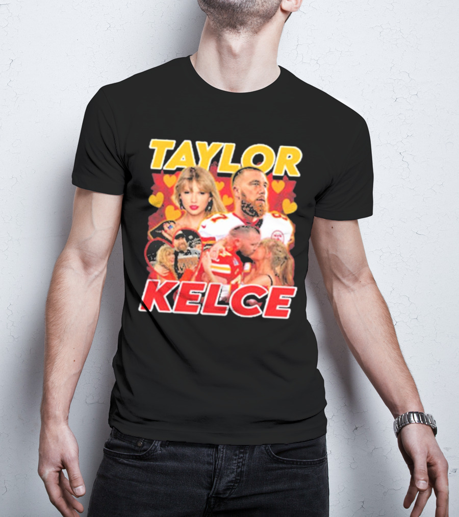Taylor Kelce Football Love Hearts Chiefs Player Blonde Woman T-Shirt