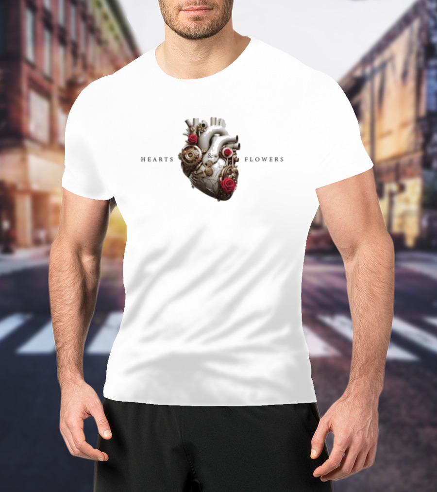Jennifer Lopez Hearts And Flowers Roses And Mechanical Heart T-Shirt