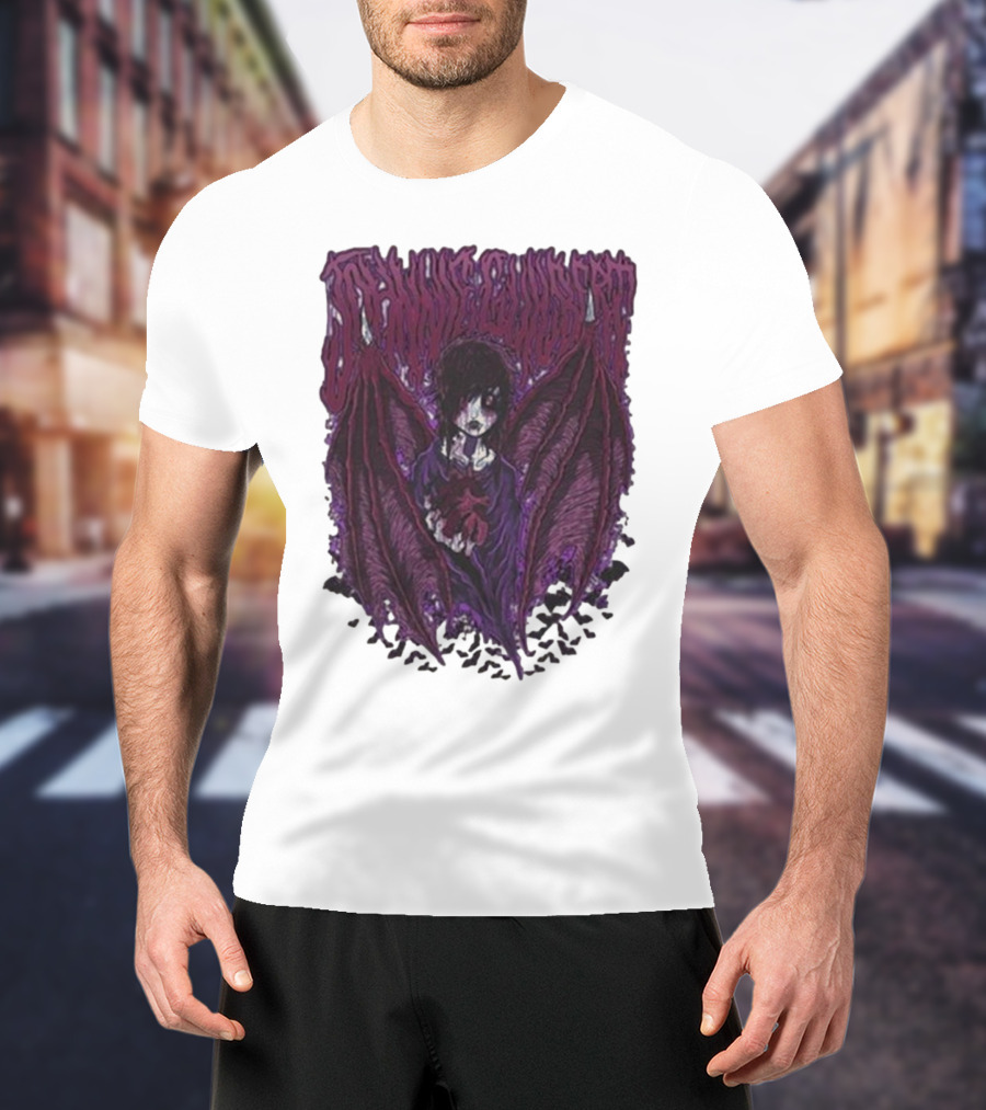 Johnnie Guilbert Vampire Dark Gothic Artwork With Wings And Heart T-Shirt