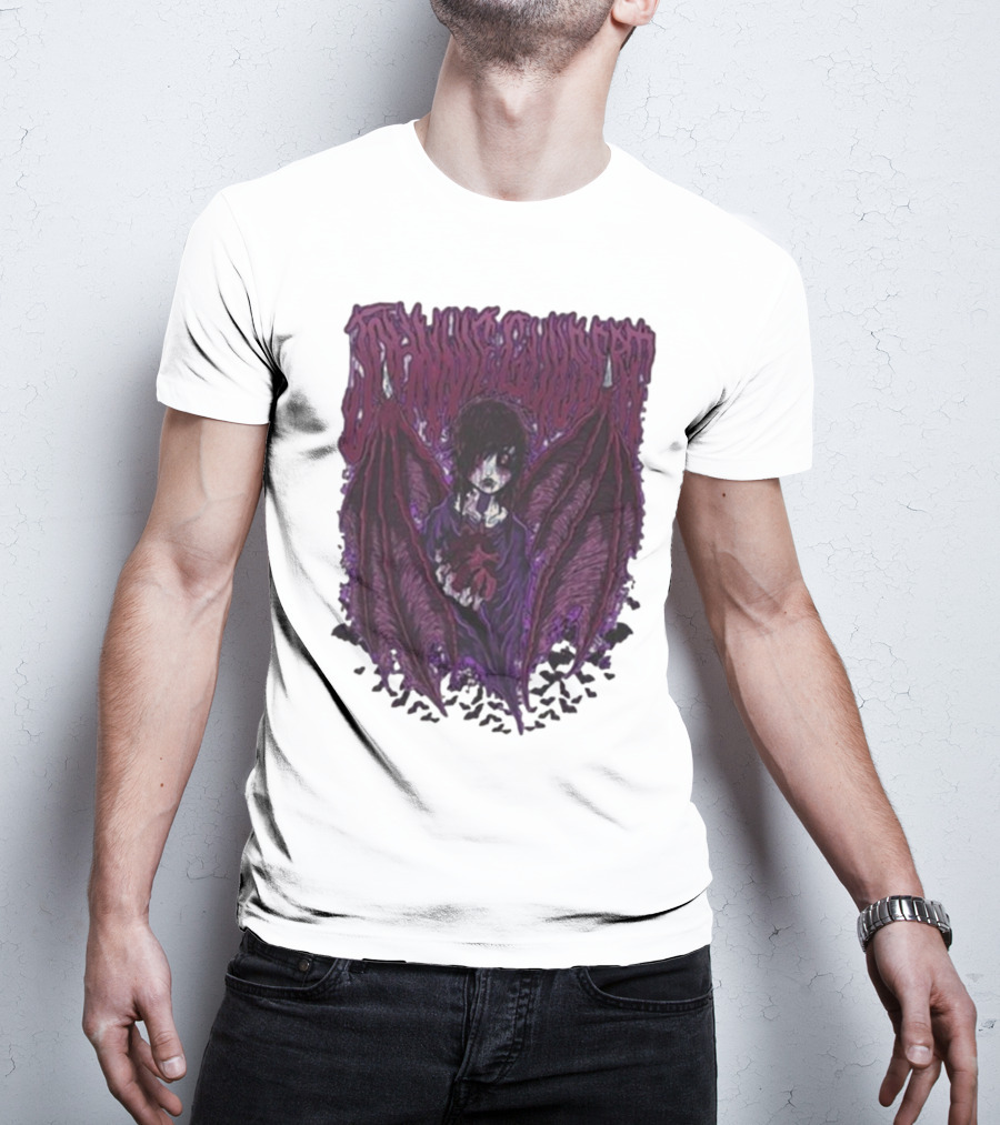 Johnnie Guilbert Vampire Dark Gothic Artwork With Wings And Heart T-Shirt