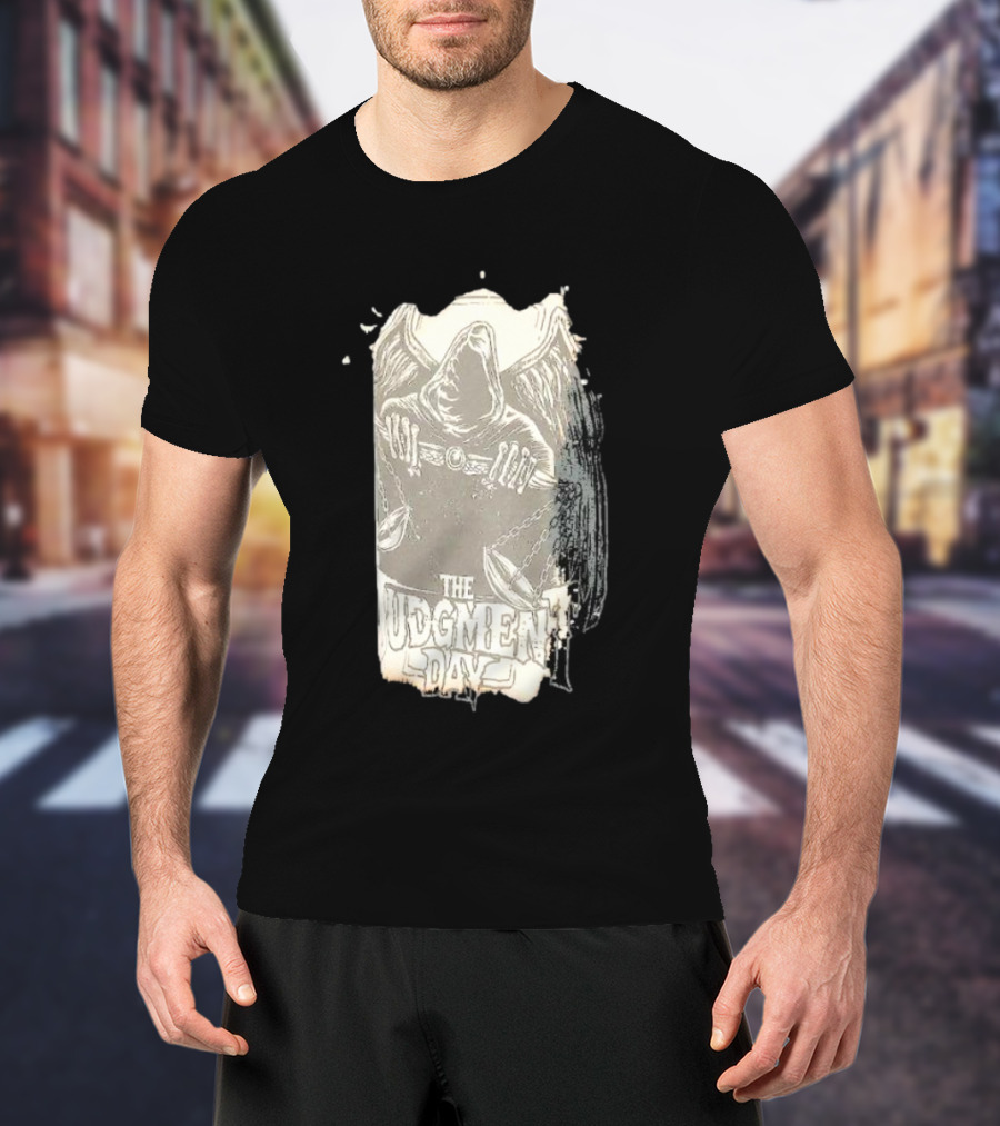 The Judgment Day All Rise Tie-Dye Grim Reaper Cloaked Figure With Chains And Wings T-Shirt