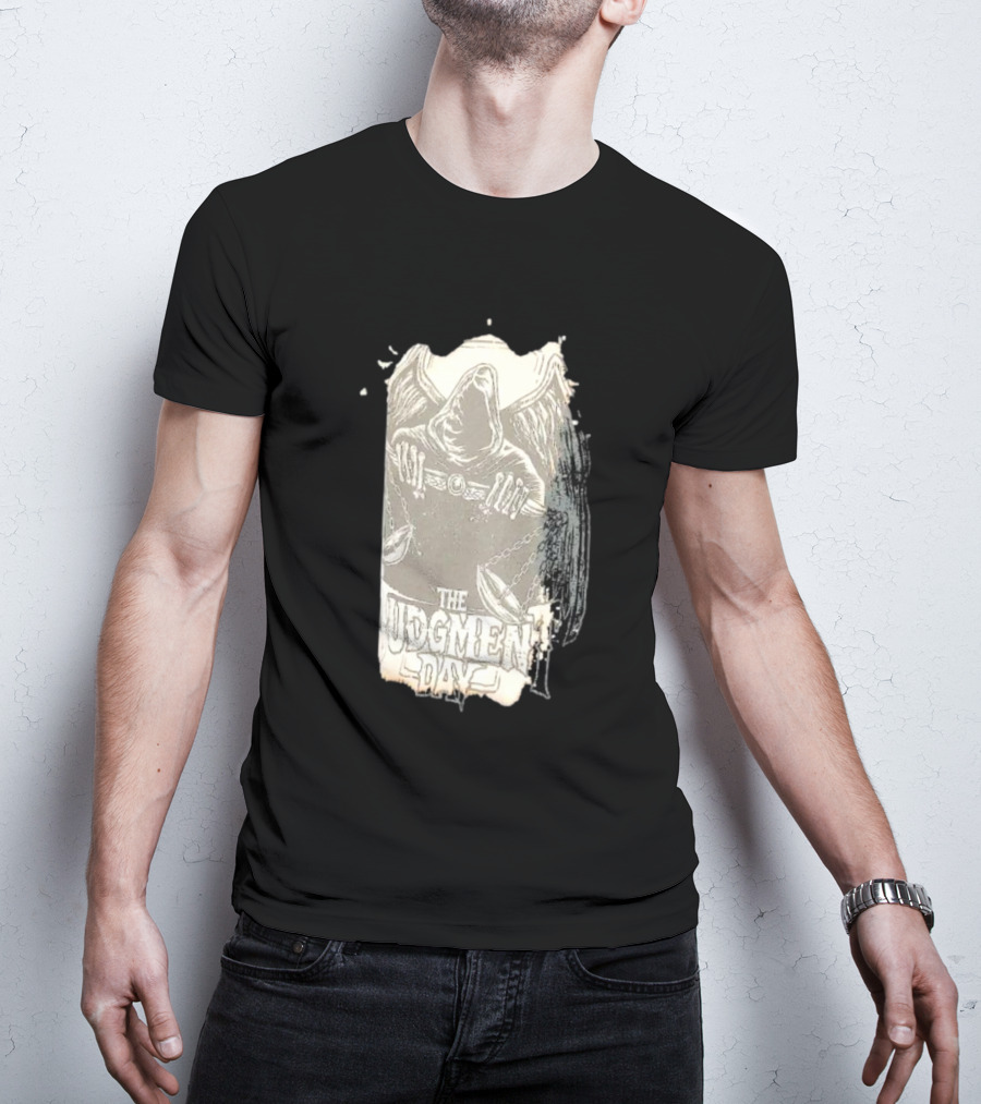 The Judgment Day All Rise Tie-Dye Grim Reaper Cloaked Figure With Chains And Wings T-Shirt