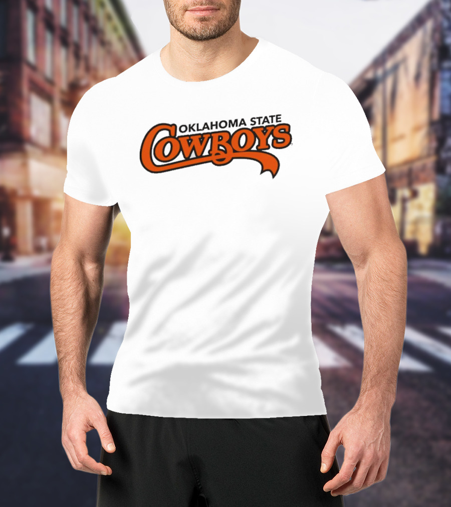 Oklahoma State Cowboys Stylized Orange Text T-Shirt