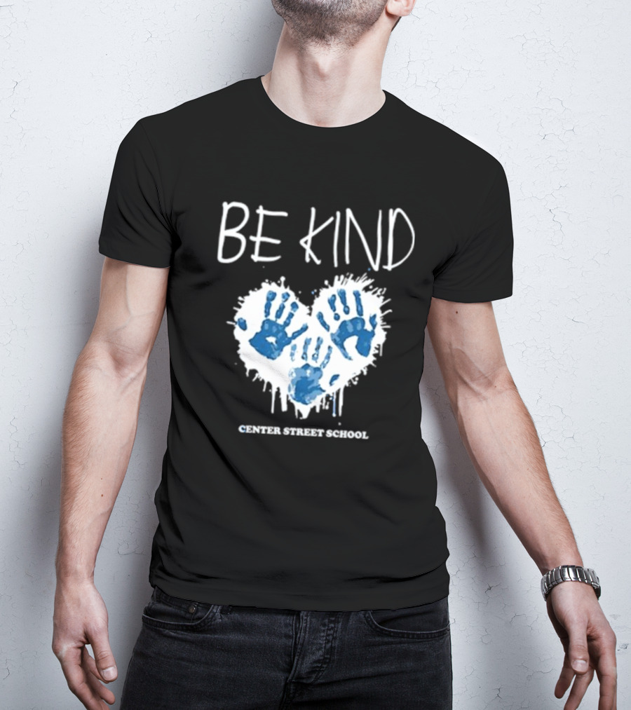 Be Kind Heart Handprints Center Street School T-Shirt