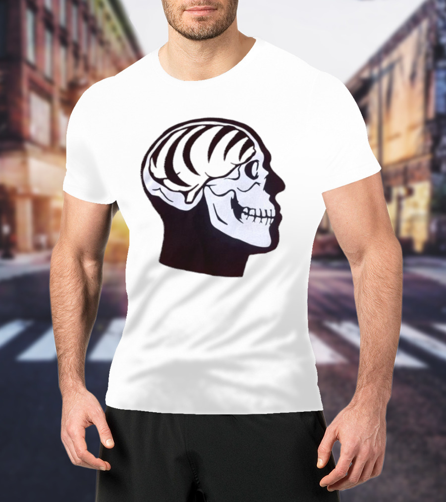 Bengal Brain Skull With Orange Highlights T-Shirt