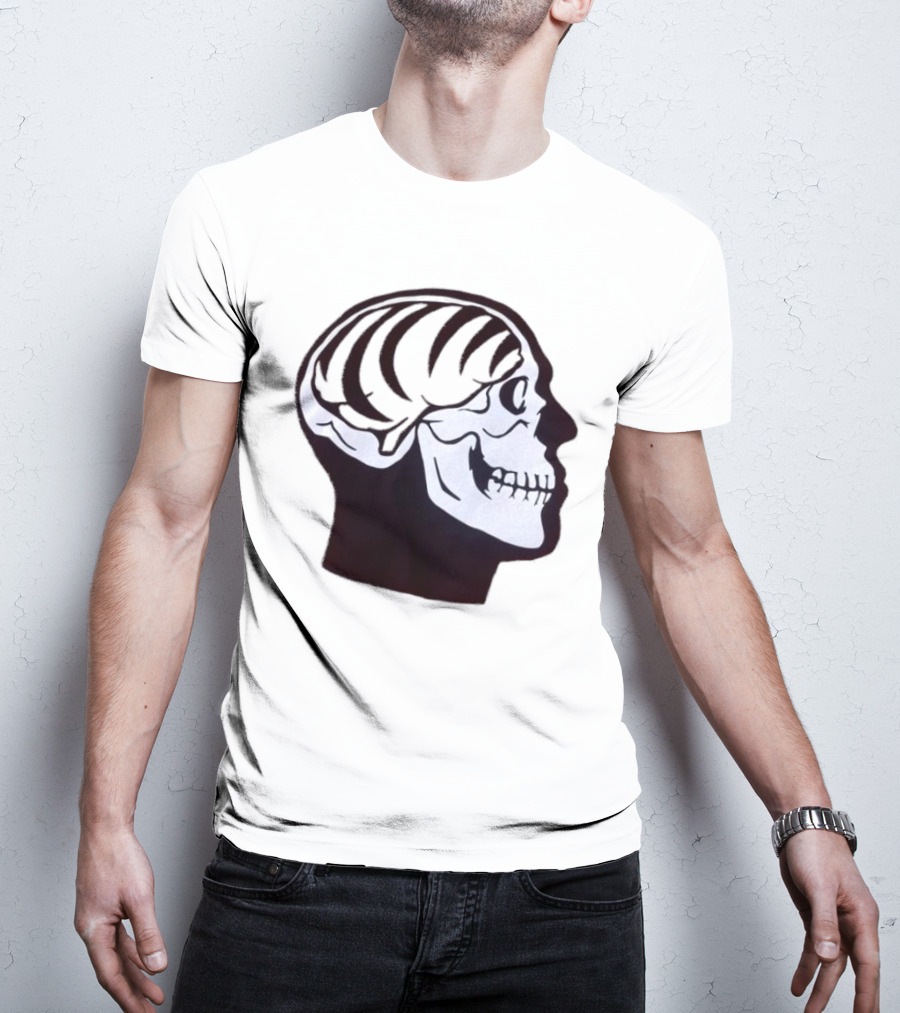 Bengal Brain Skull With Orange Highlights T-Shirt