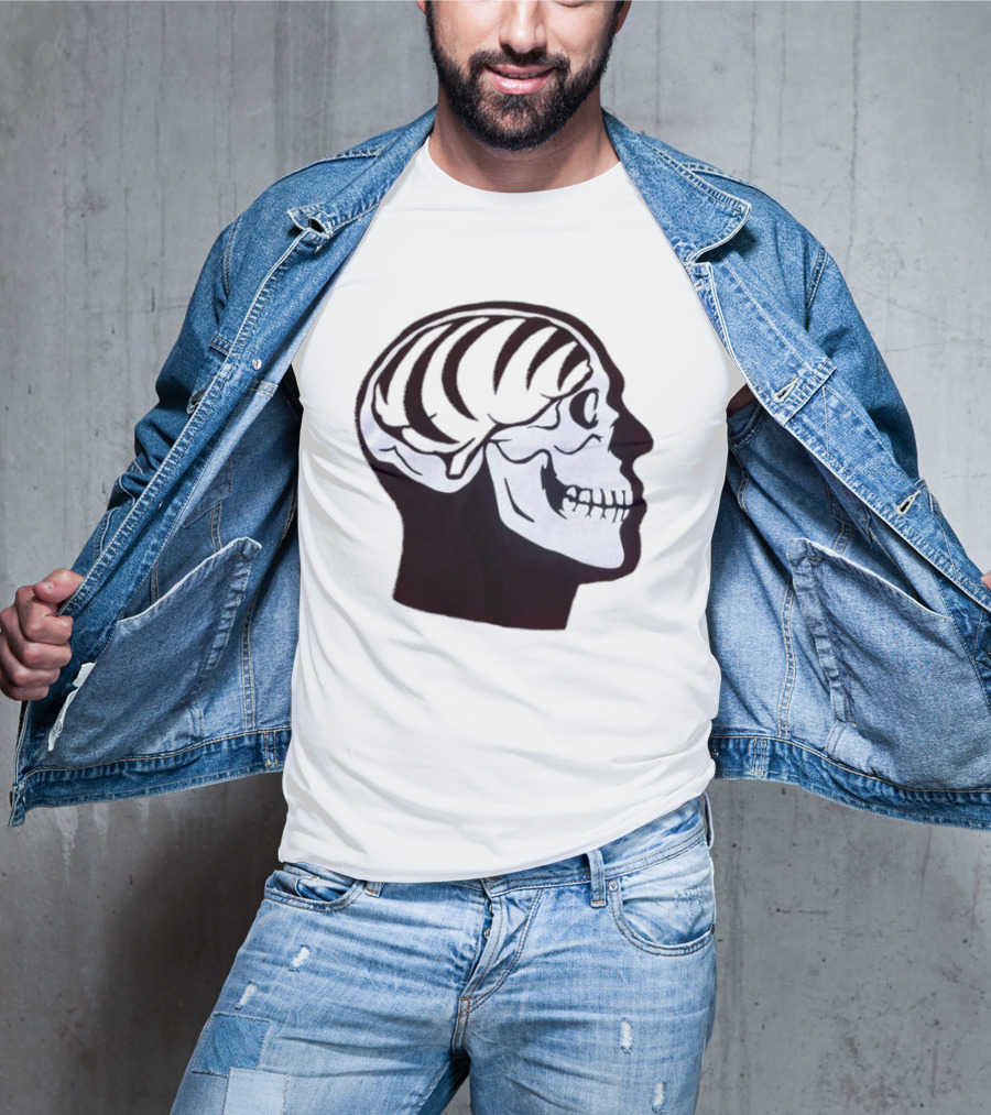 Bengal Brain Skull With Orange Highlights T-Shirt