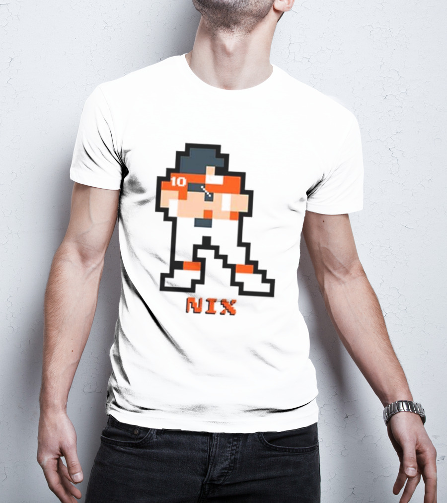 Broncos Bo Nix 8-Bit Number 10 Pixel T-Shirt