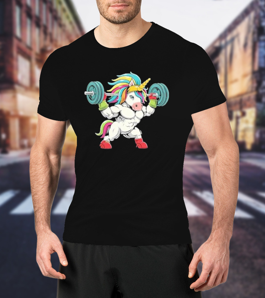 Classic Gym Unicorn Lifting Weights Funny Adorable Pet T-Shirt
