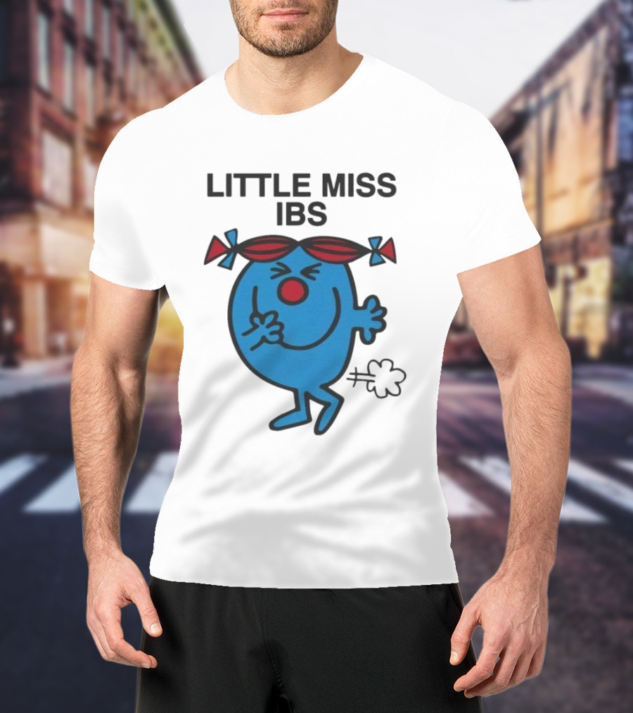 Little Miss IBS Character With Red Bows And Blue Figure T-Shirt