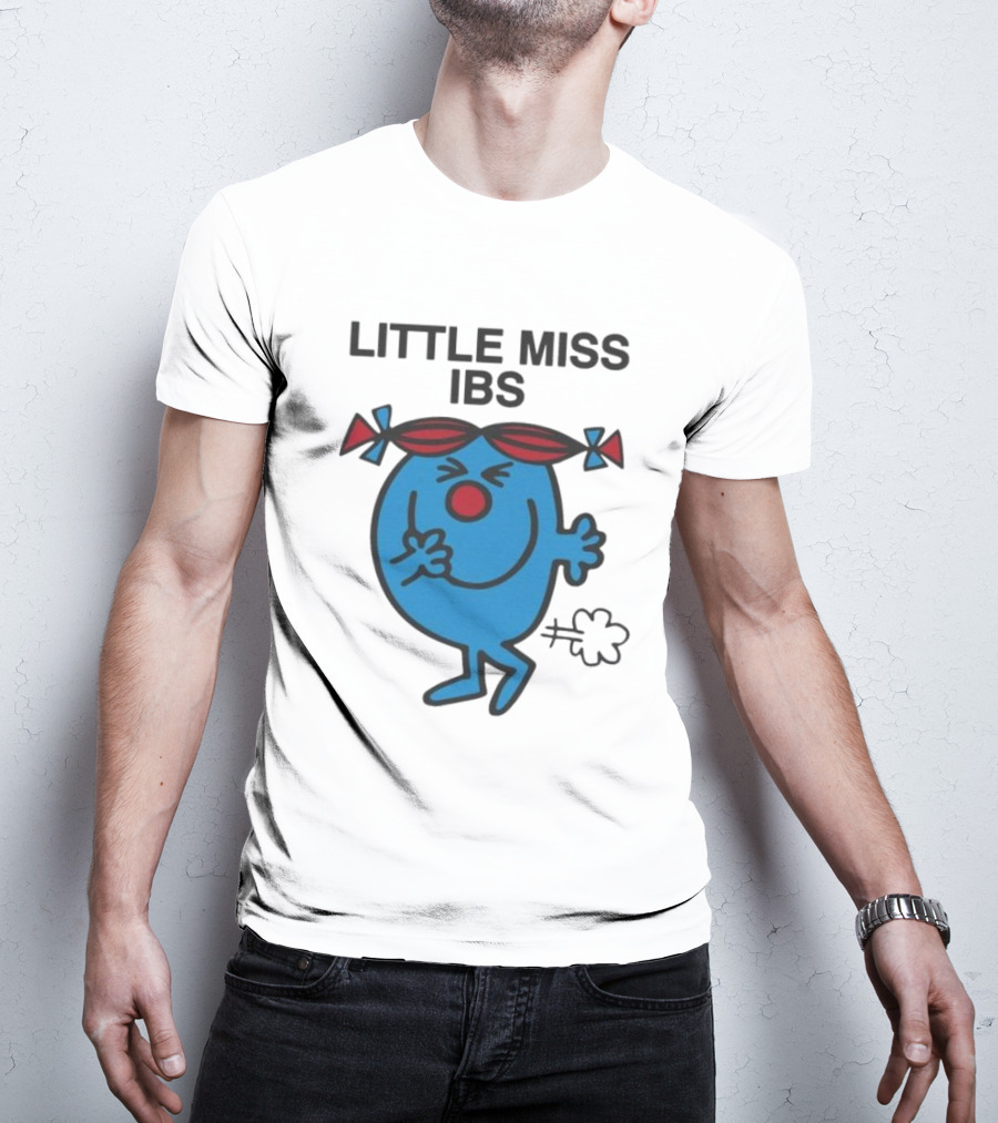 Little Miss IBS Character With Red Bows And Blue Figure T-Shirt