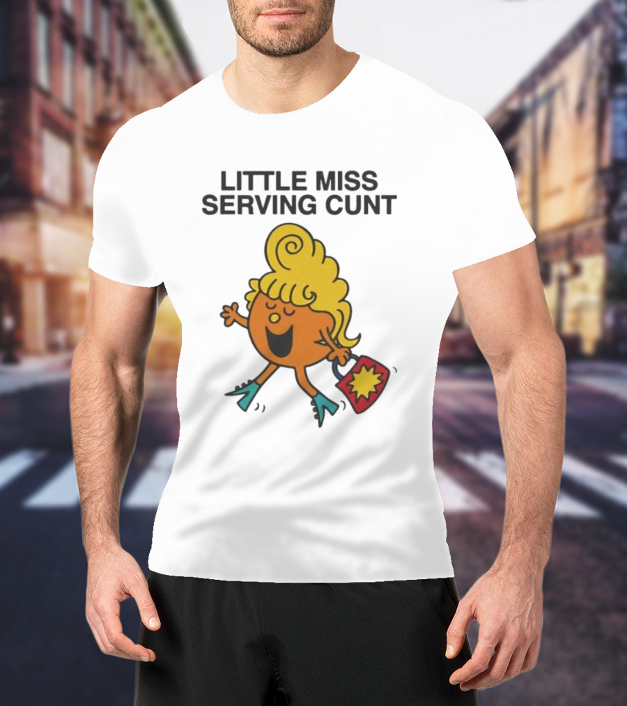 Little Miss Serving Cunt Retro Cartoon Character T-Shirt