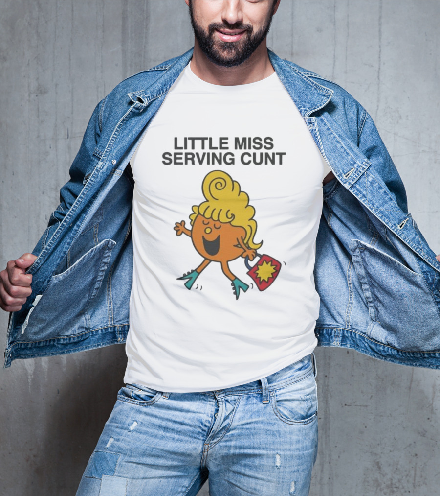 Little Miss Serving Cunt Retro Cartoon Character T-Shirt