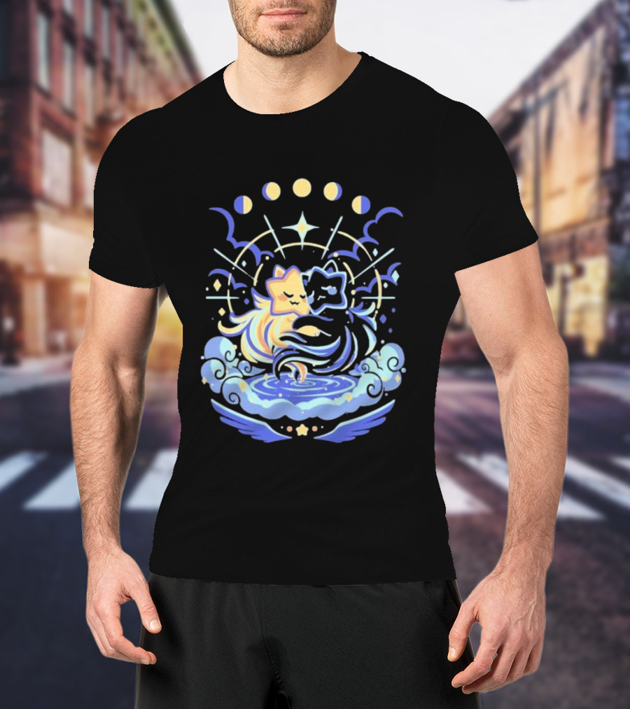 Wishing Stars Miski Celestial Phases Astral Embrace T-Shirt