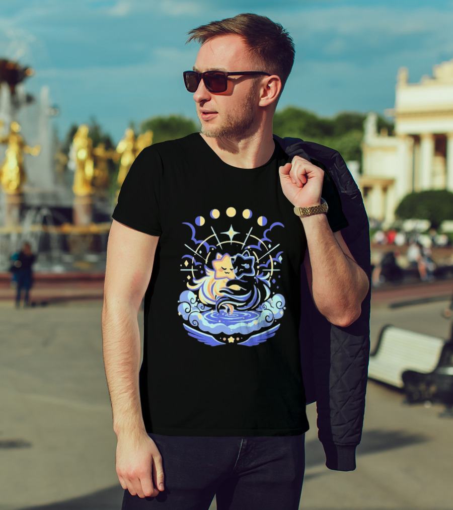Wishing Stars Miski Celestial Phases Astral Embrace T-Shirt