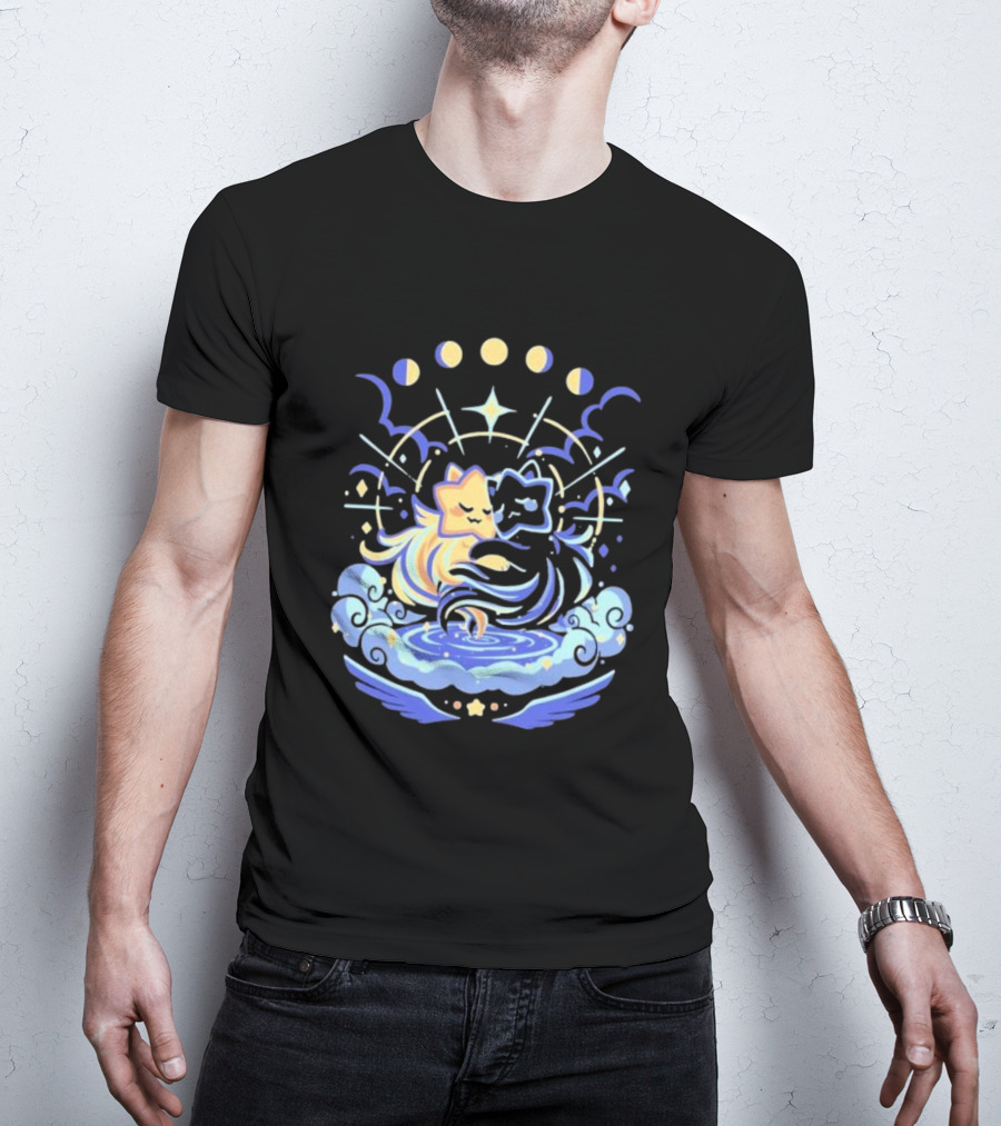 Wishing Stars Miski Celestial Phases Astral Embrace T-Shirt