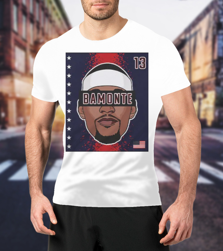 Bamonte 13 Stars And Stripes Illustration Bam Adebayo T-Shirt