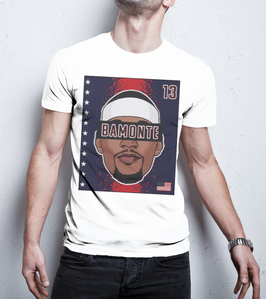 Bamonte 13 Stars And Stripes Illustration Bam Adebayo T-Shirt