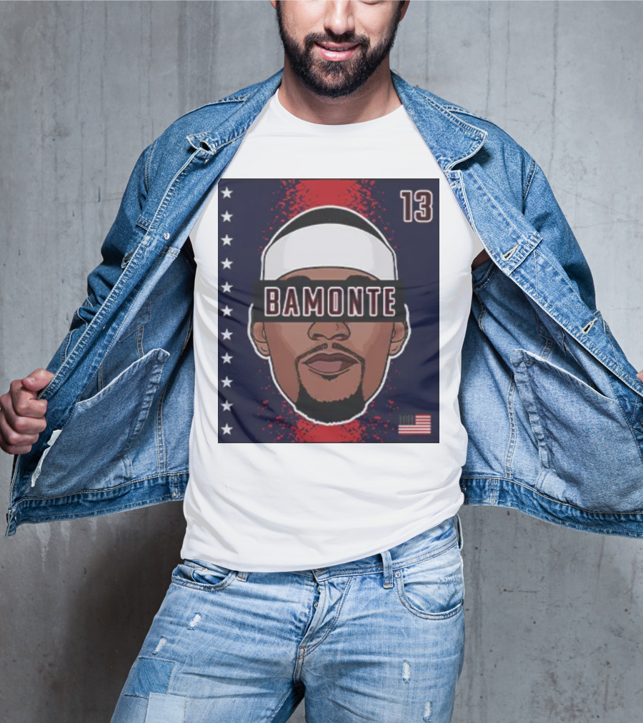 Bamonte 13 Stars And Stripes Illustration Bam Adebayo T-Shirt