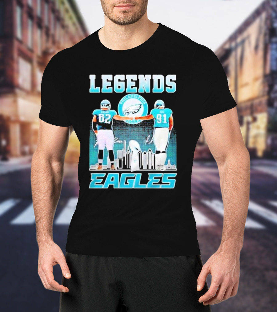 Legends Eagles 62 91 Philadelphia Football Players T-Shirt