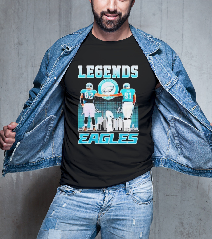 Legends Eagles 62 91 Philadelphia Football Players T-Shirt