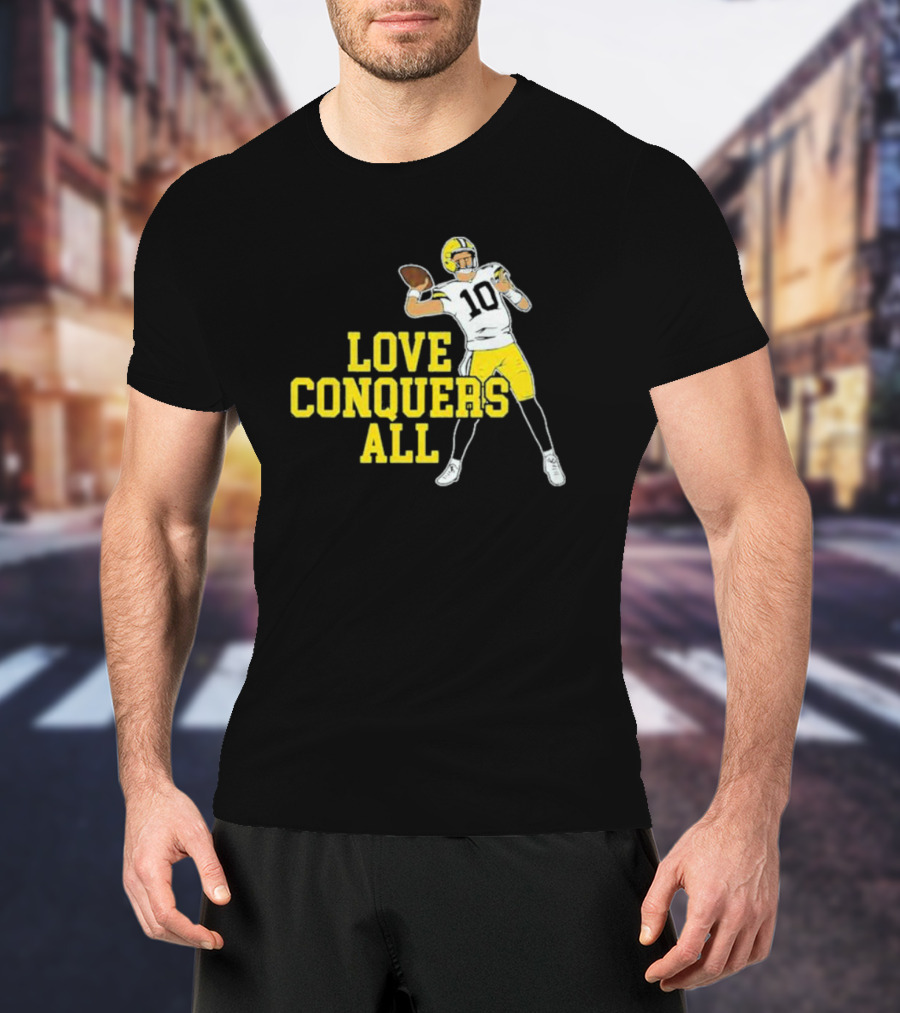 Love Conquers All Bo Nix Oregon Ducks Football Quarterback T-Shirt