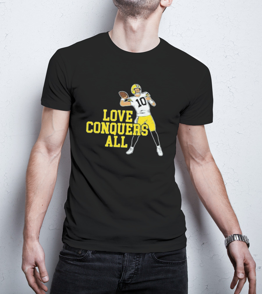 Love Conquers All Bo Nix Oregon Ducks Football Quarterback T-Shirt