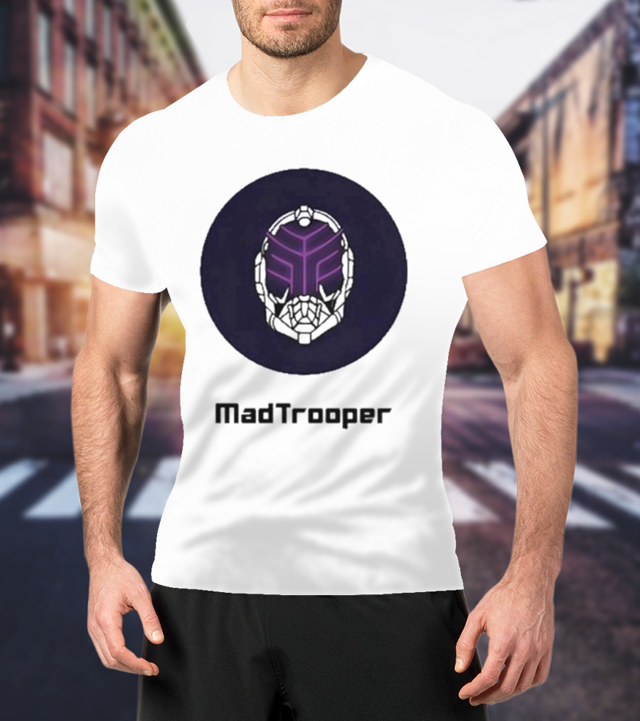 Madtrooper Helmet With Neon Purple Light T-Shirt