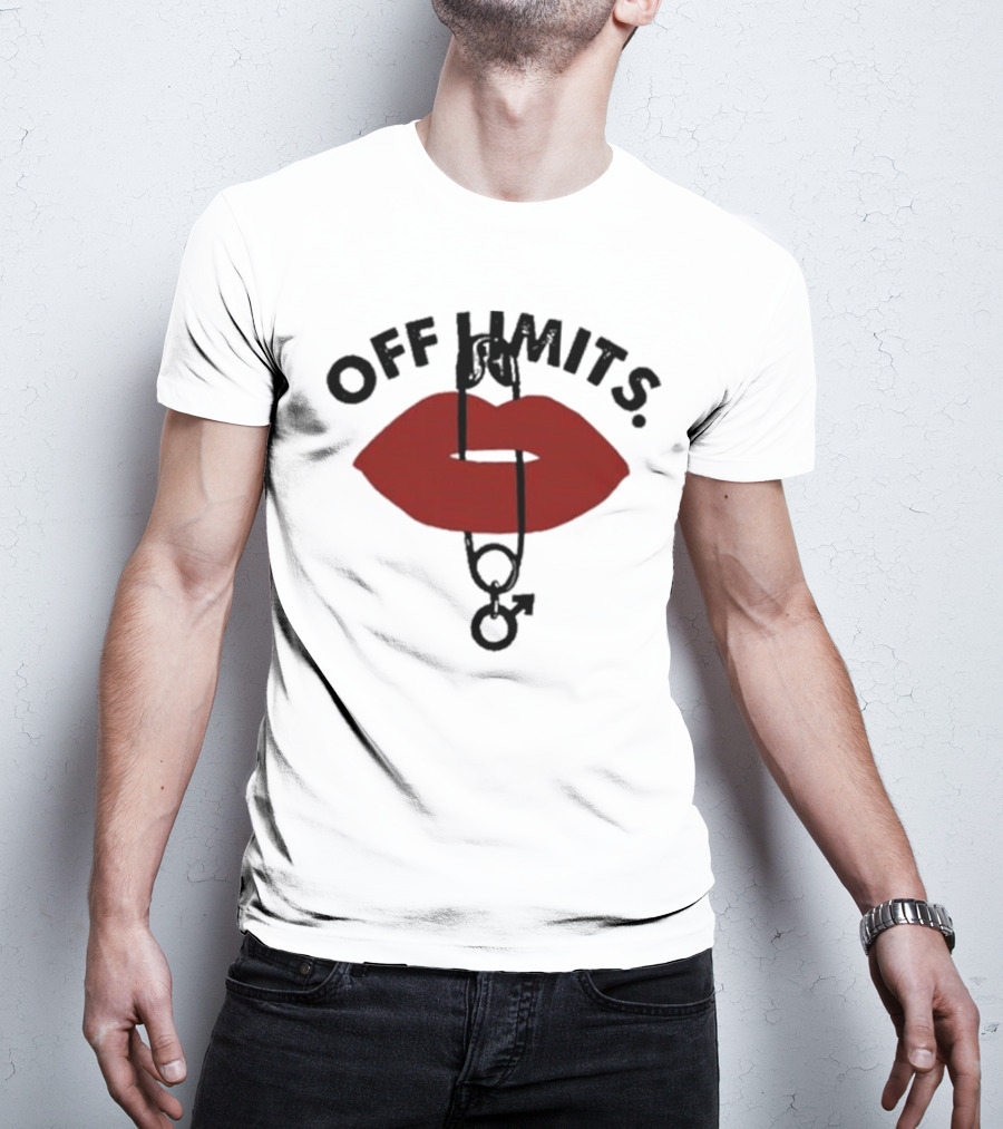 Munawar Faruqui Off Limits Red Lips Safety Pin T-Shirt