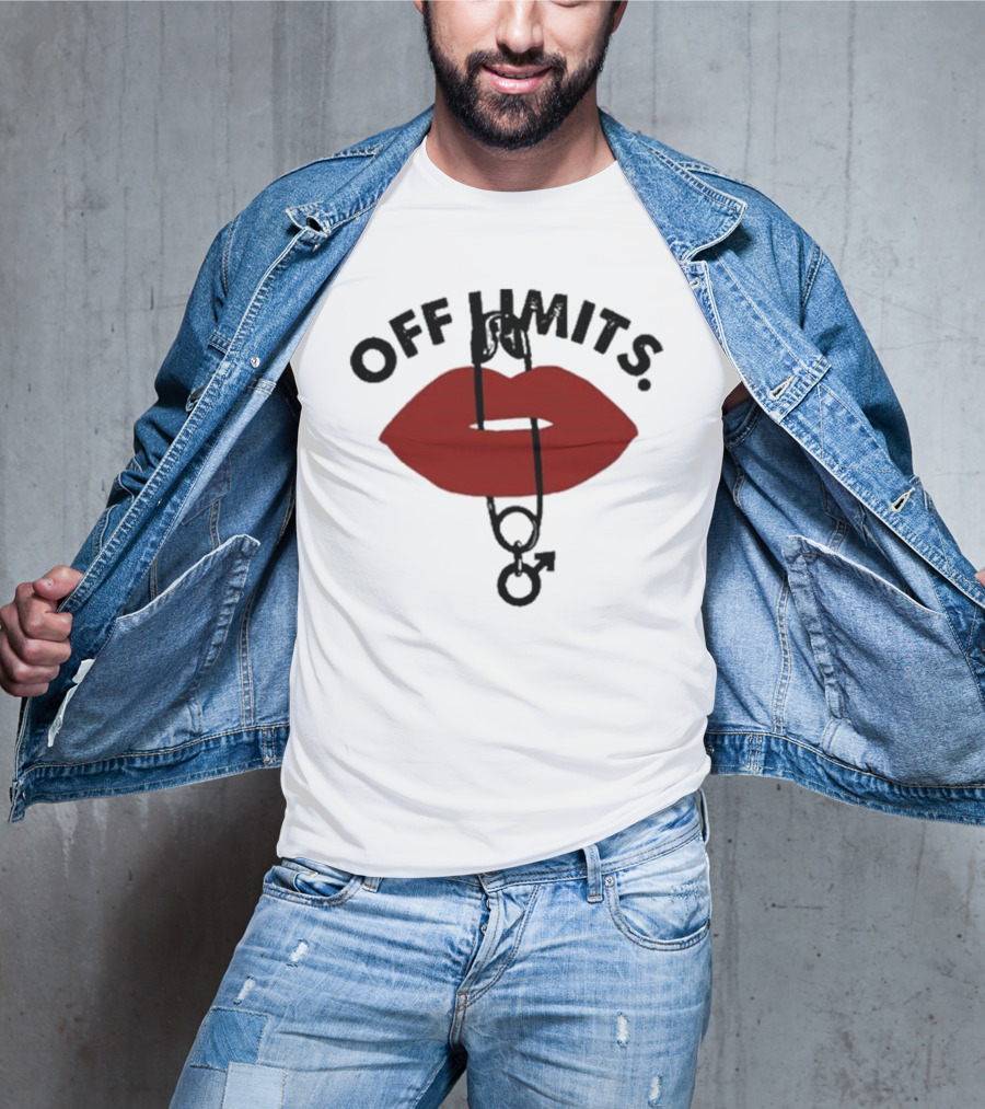 Munawar Faruqui Off Limits Red Lips Safety Pin T-Shirt