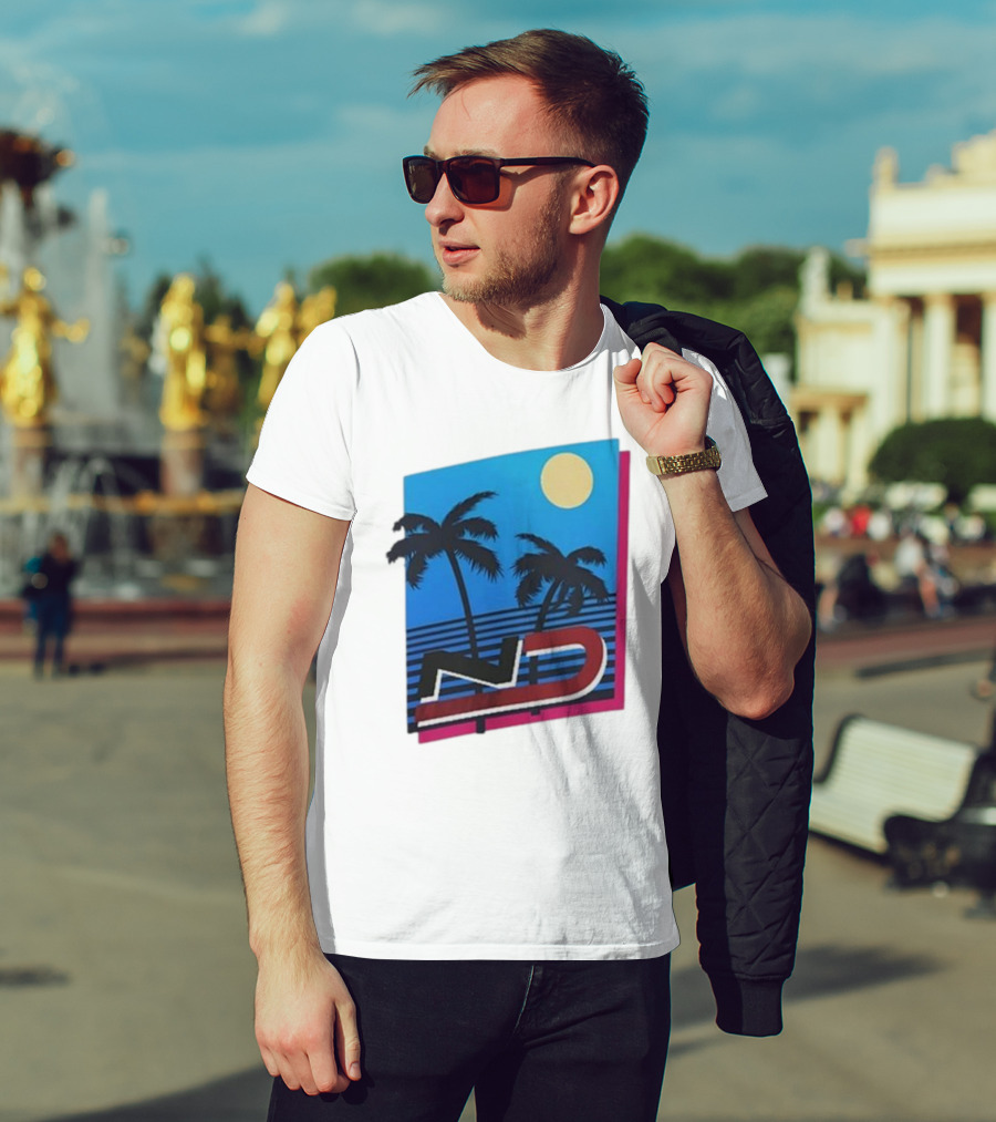 ND Natalie Decker Sunshine Season Palm Trees Moonlit Vibes T-Shirt