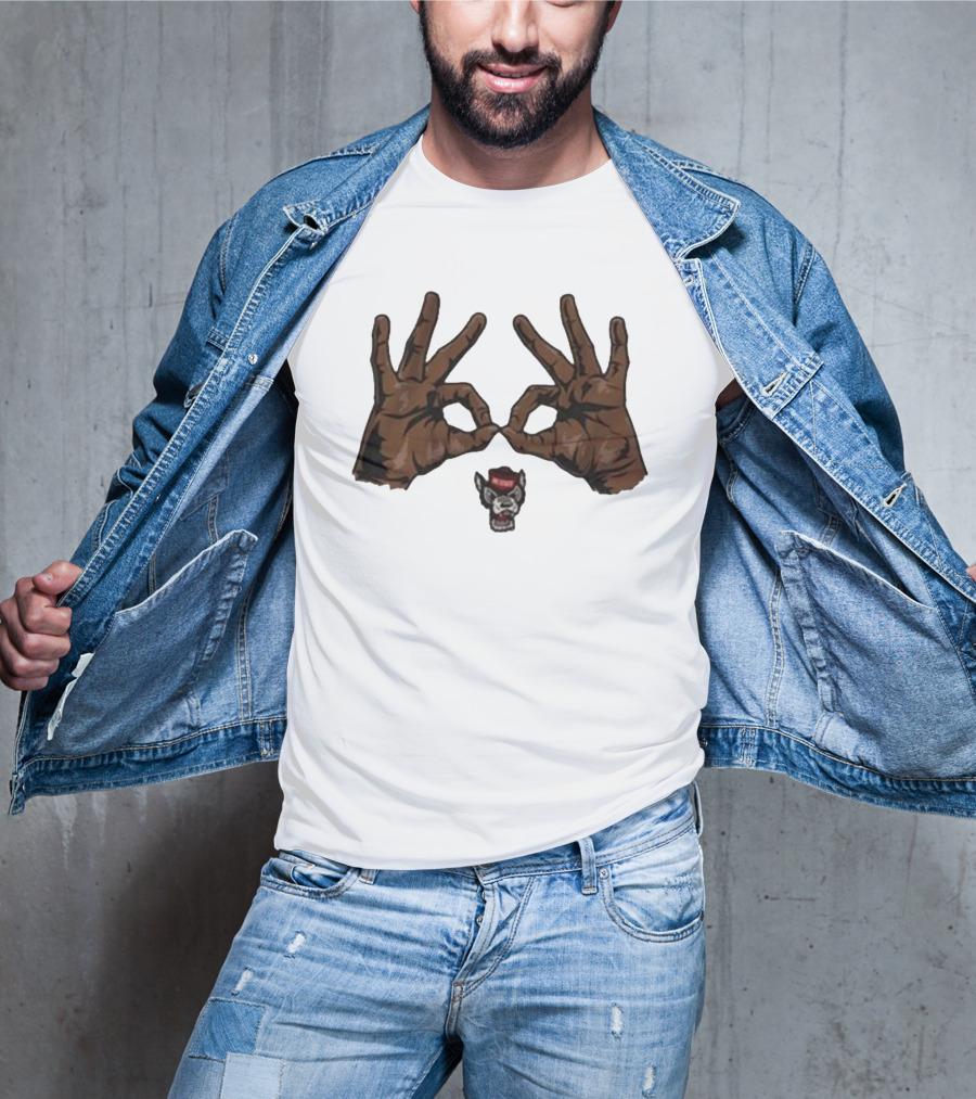 Nc State Basketball Three Goggles Hand Sign Wolfpack T-Shirt