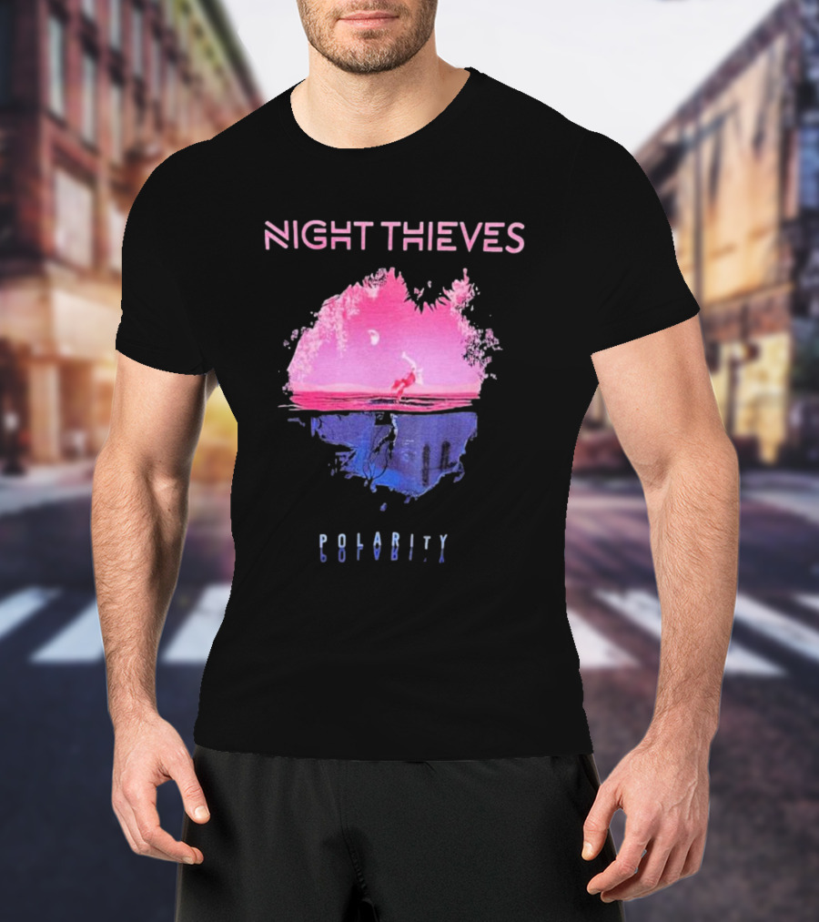 Night Thieves Polarity Pink And Blue Reflection Scene T-Shirt