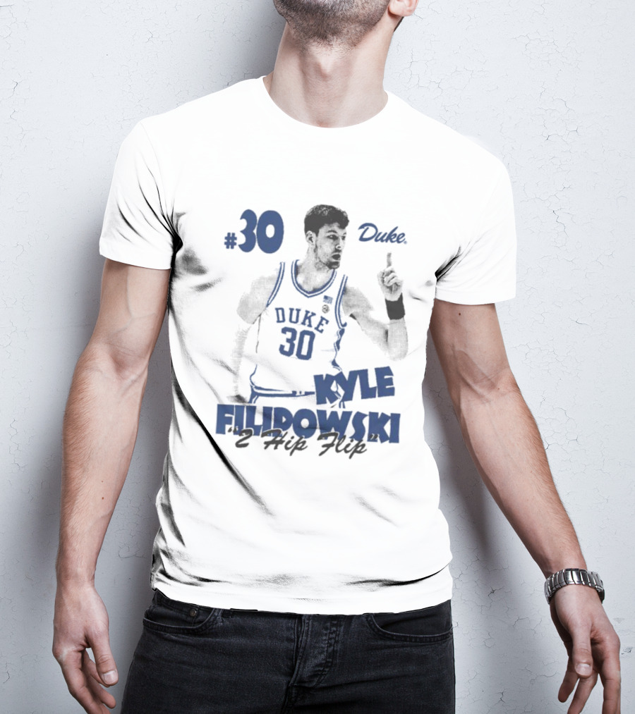 Kyle Filipowski Duke #30 2 Hip Flip T-Shirt