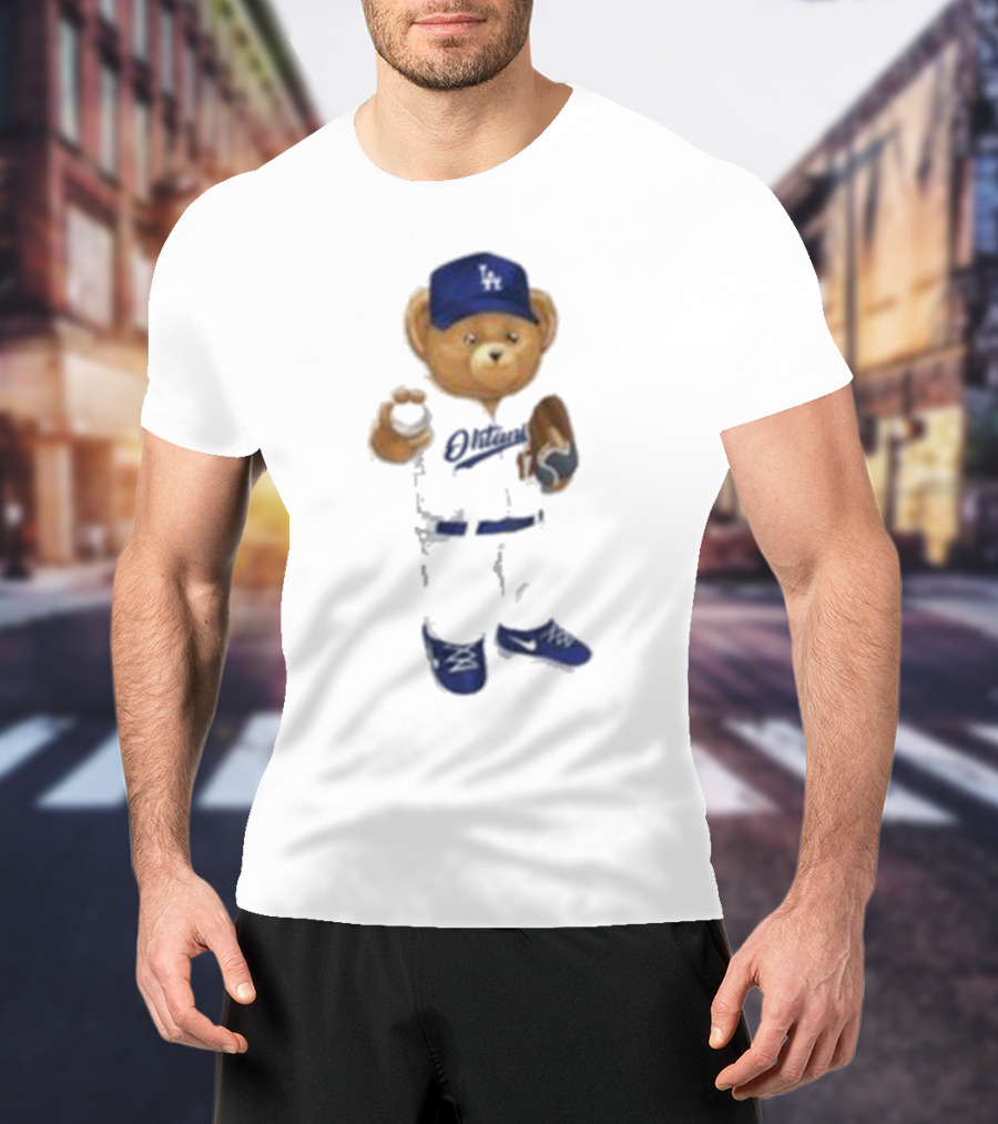 LA Angels Shohei Ohtani Showtime Bear Dodgers Hat Baseball Glove T-Shirt