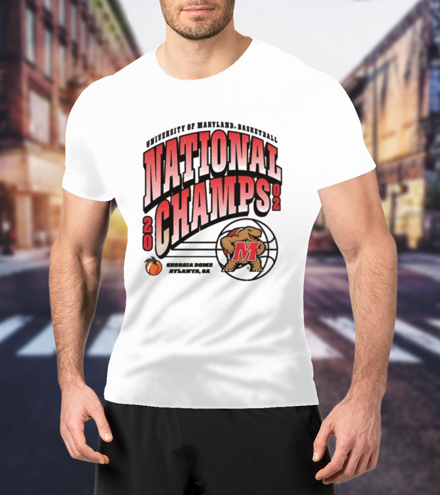 University Of Maryland Basketball 2002 National Champs Georgia Dome Atlanta T-Shirt