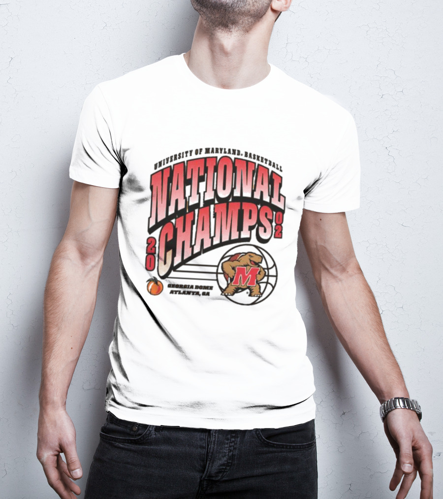 University Of Maryland Basketball 2002 National Champs Georgia Dome Atlanta T-Shirt