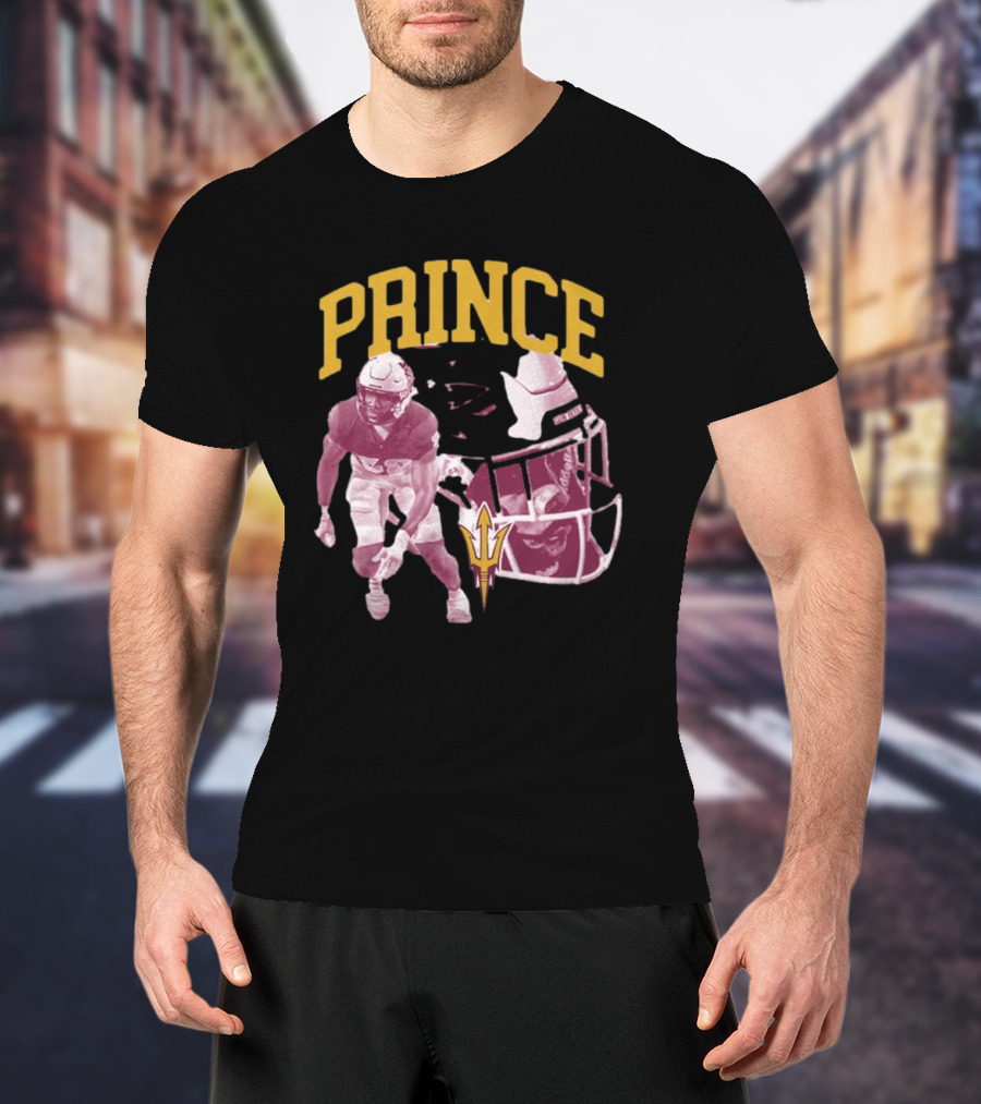 PRINCE Dorbah Arizona State Sun Devils Football Player Action And Helmet T-Shirt