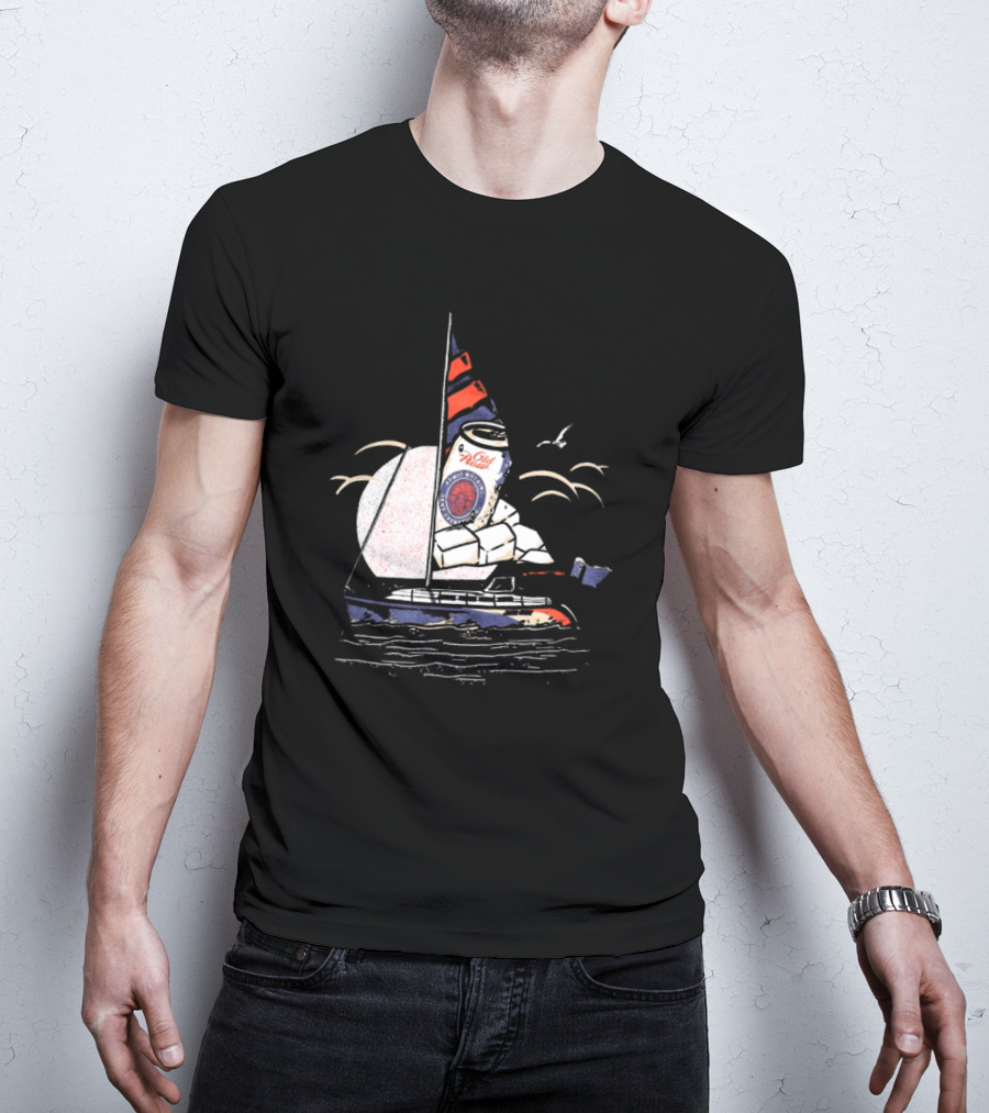 Old Milwaukee Can Sailboat Retro T-Shirt