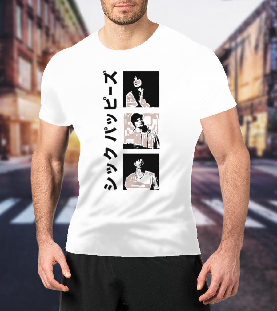 Sick Puppies Wave The Bull Square シックパピーズ Vertical Trio Image T-Shirt
