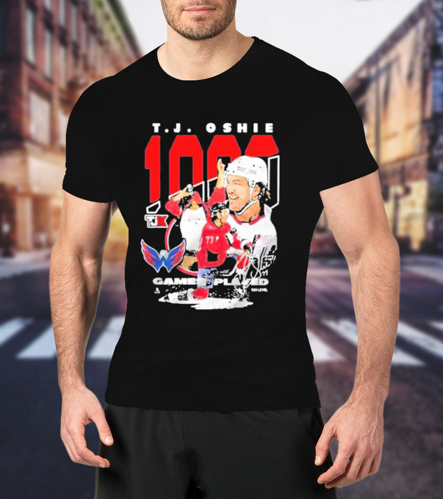T.J. Oshie 1000 Games Played Washington Capitals TJ1k T-Shirt