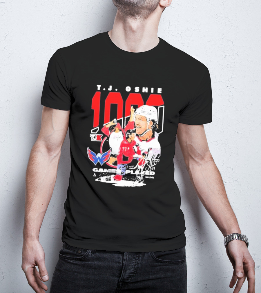 T.J. Oshie 1000 Games Played Washington Capitals TJ1k T-Shirt