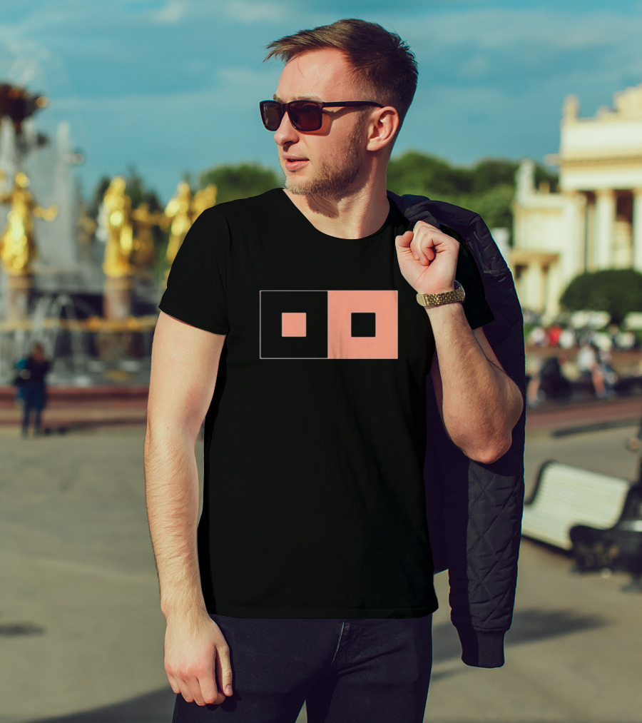 Sable Inverse Squares Minimalist Geometric T-Shirt