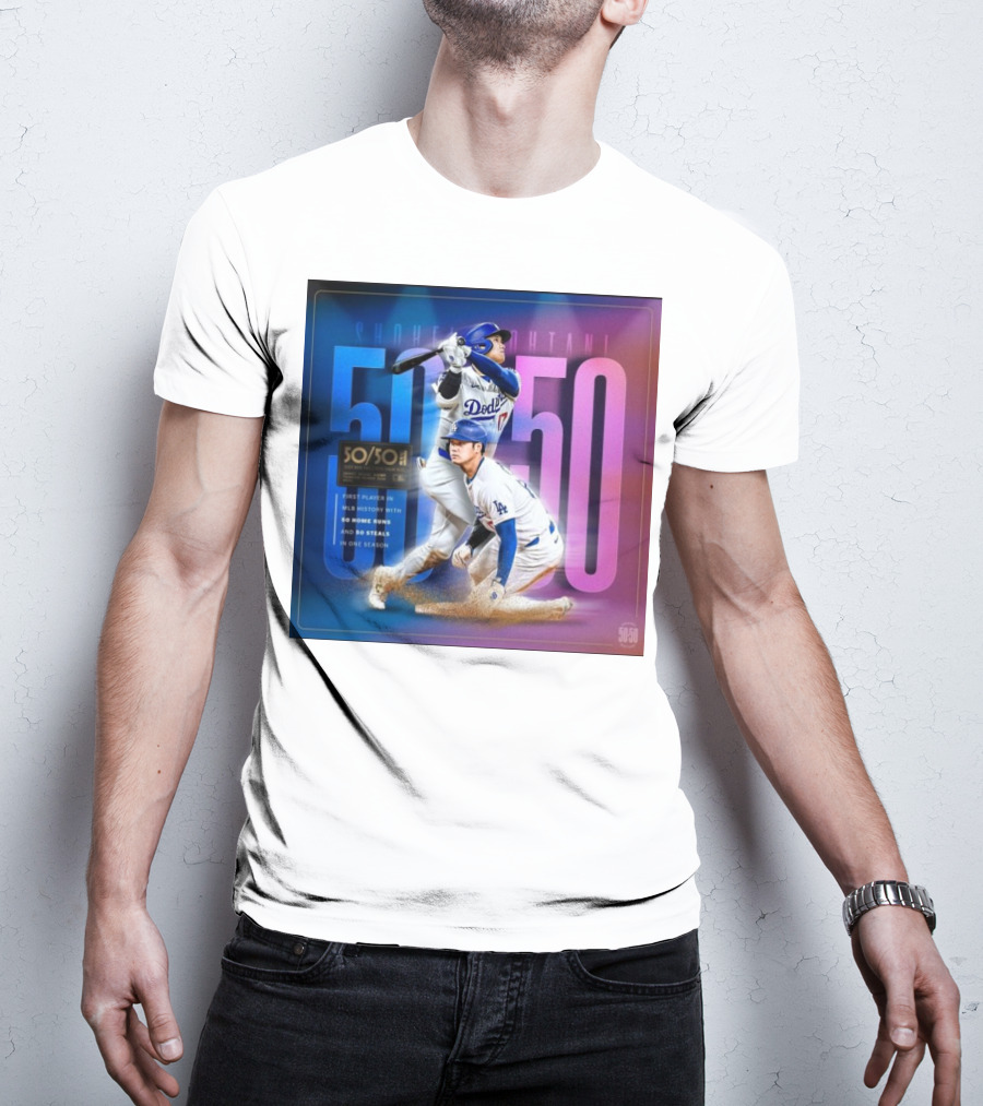 Shohei Ohtani 50/50 First Player MLB History 50 Home Runs And Steals Dodgers T-Shirt