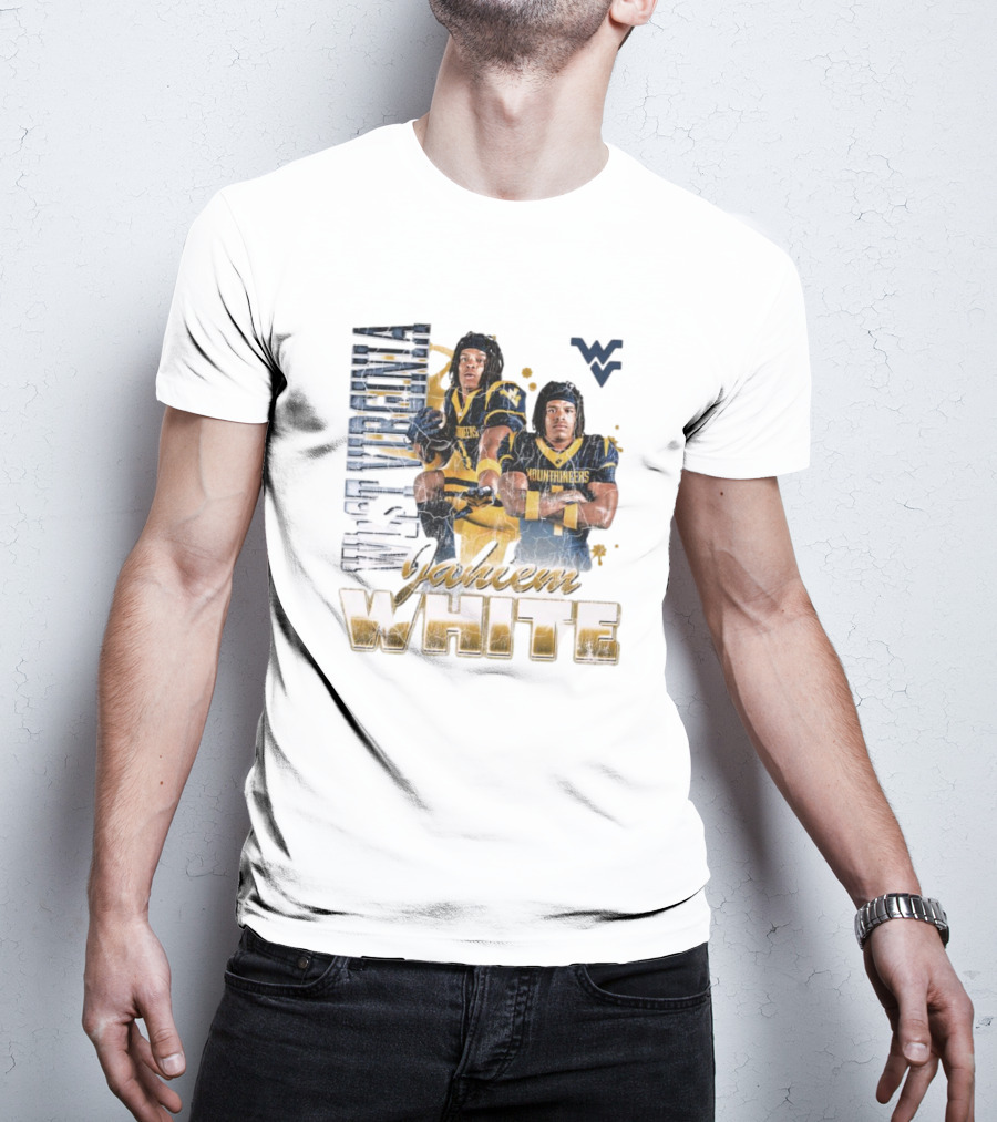 West Virginia Mountaineers Jahiem White 90s Retro Football T-Shirt