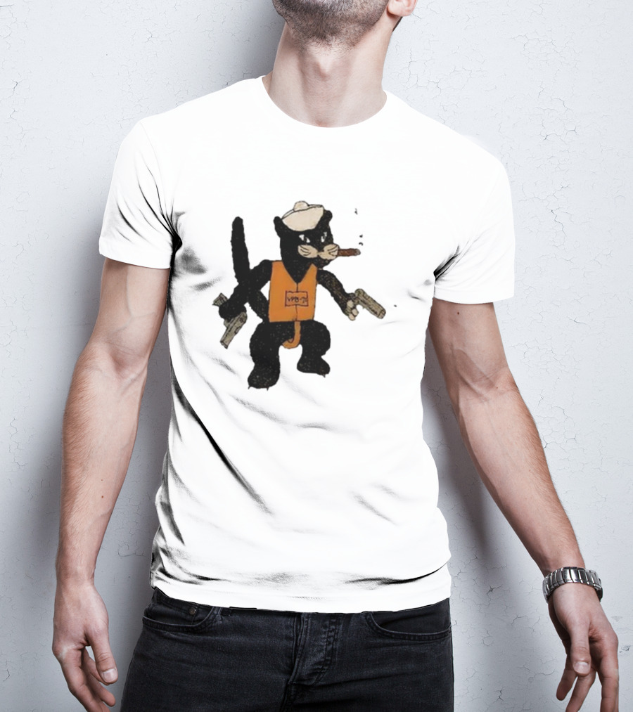 Dylan Cease's Cat Patrol Squadron VPB-71 Vintage Cartoon Panther With Guns And Cigar T-Shirt