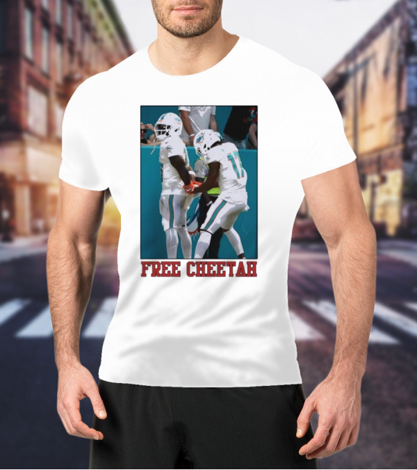 Free Cheetah Miami Dolphins Football Players T-Shirt
