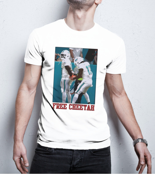 Free Cheetah Miami Dolphins Football Players T-Shirt